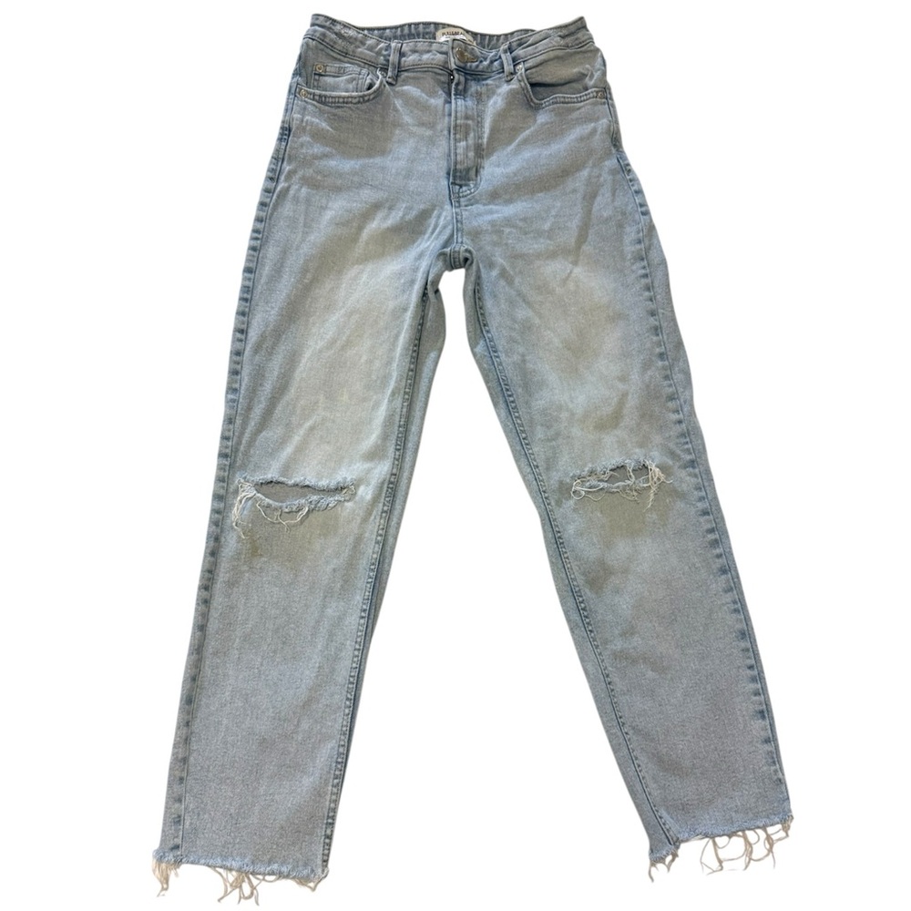 Pull&Bear Light Blue Straight Leg Distressed Jeans